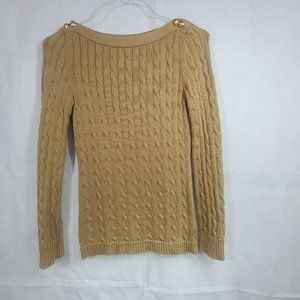 Lauren Ralph Lauren Camel Cable Knit Tan Sweater Women's Size Small